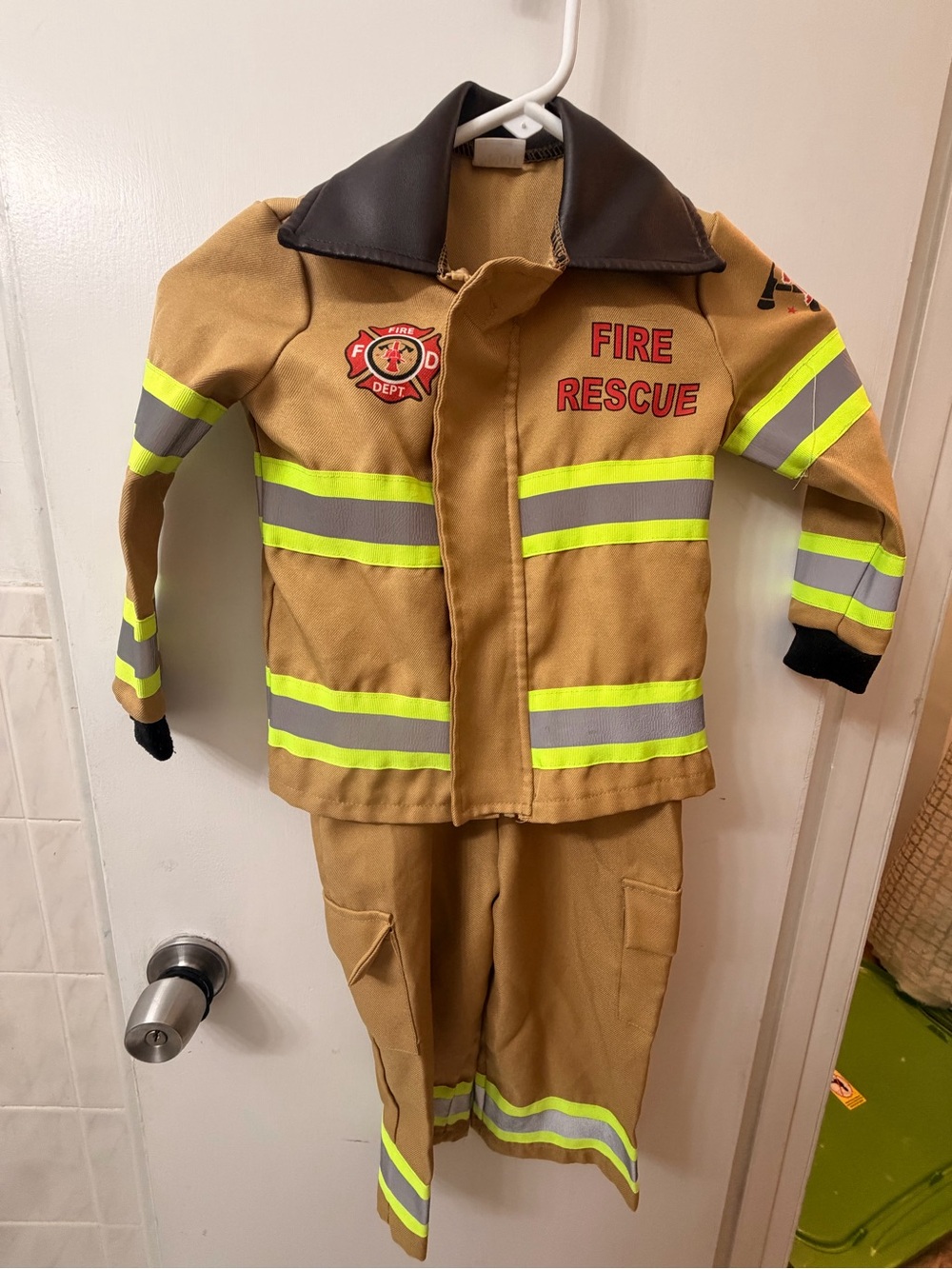 Kids Fire Rescue Costume Jacket and Pants - Tan